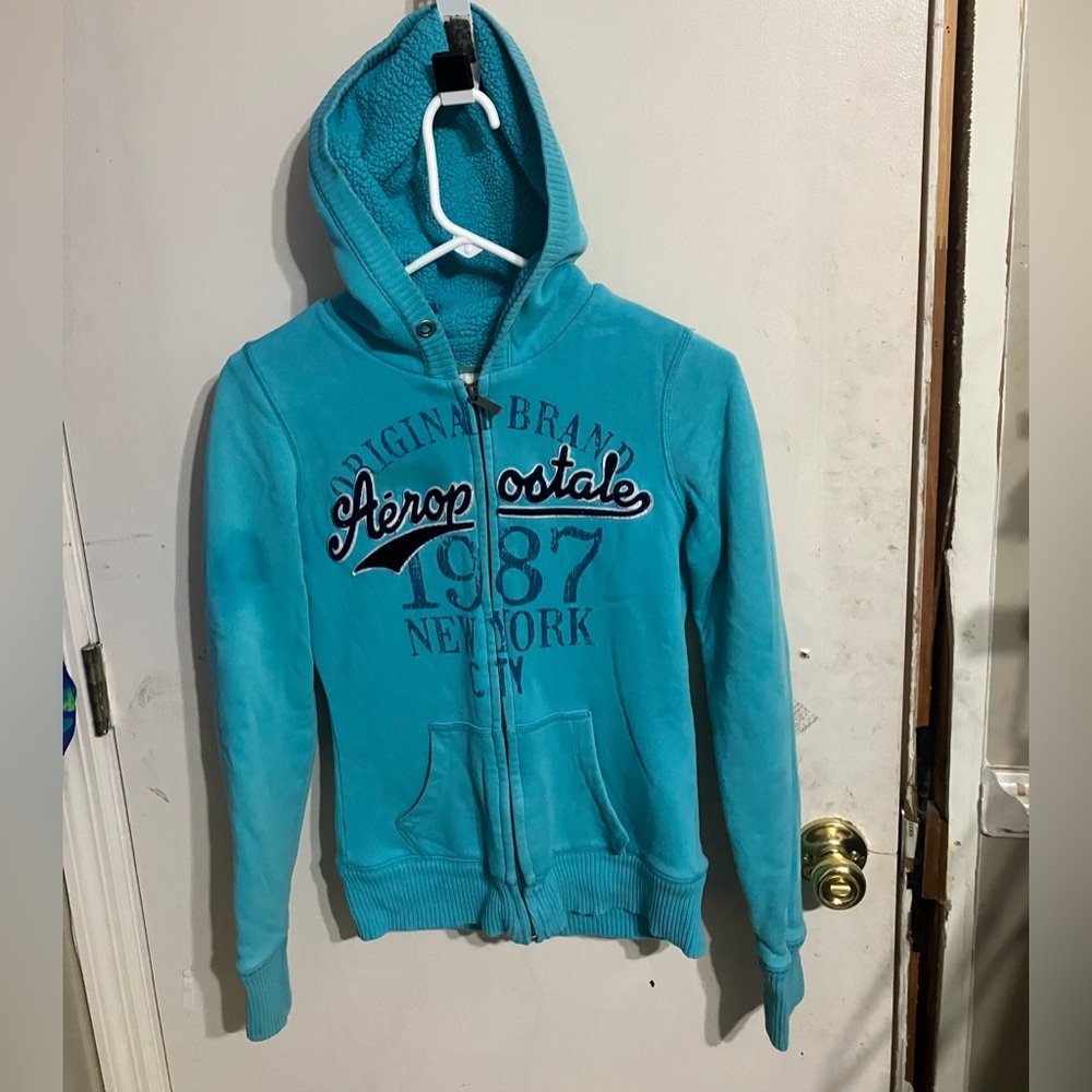 Cyan blue Aeropostale hoodie